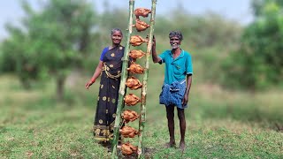 EPIC WHOLE CHICKEN LADDER BARBECUE! Chicken BBQ Made On Bamboo Ladder! My Village Chicken Recipe!