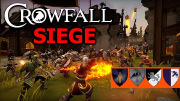 Crowfall Keep Siege Defense - Multiple POV Gameplay! KGV / TRA vs. Dissentient / Winterblades