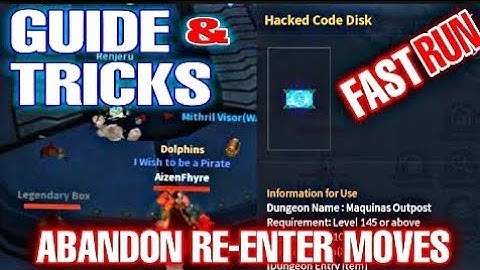 Hacked Code Disk ( MO ) Tricks And Guide Abandon Re enter Cabal Mobile Dungeon