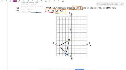 Rotating a triangle 180 around point Q