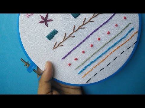 Hand Embroidery for Beginners - Part 2 | 10 Basic Stitches | HandiWorks #52