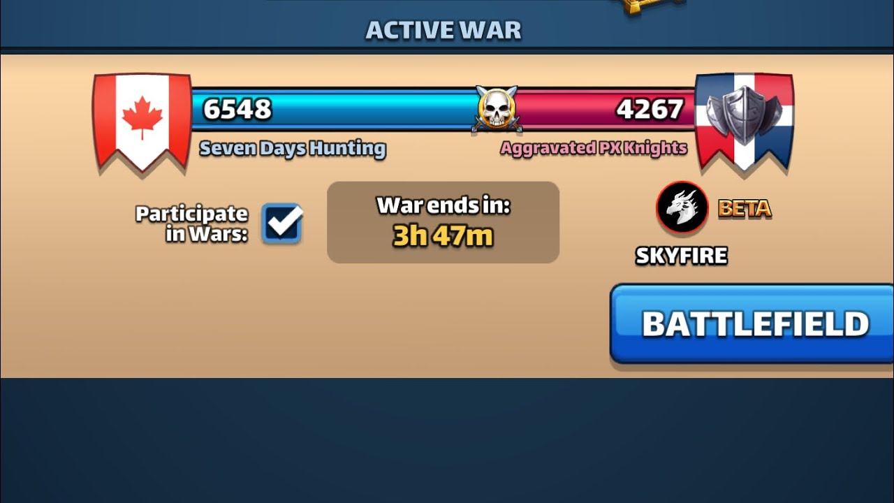 Empires and puzzles war hits skyfire 7DH vs Aggravated PX