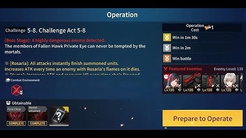 CounterSide Global, Challenge Act 5-8, Full Auto 3-Medal. Rearm Estarosa FTW. December 12, 2022