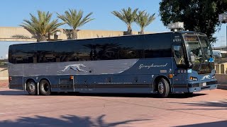 Greyhound Bus Approaching Downtown Los Angeles Union Station