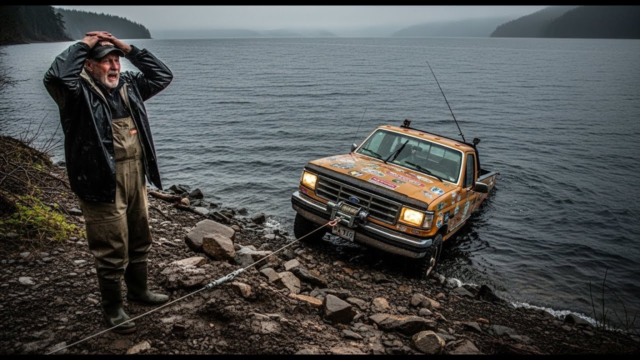 The Fishing Line Wouldn't Break So My WINCH Pulled The ENTIRE TRUCK Straight Into The DEEP LAKE!