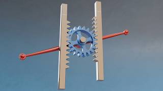 #127 Dual Rack Air Pump Lever Drive – 507 Mechanical Movements 3D Animation