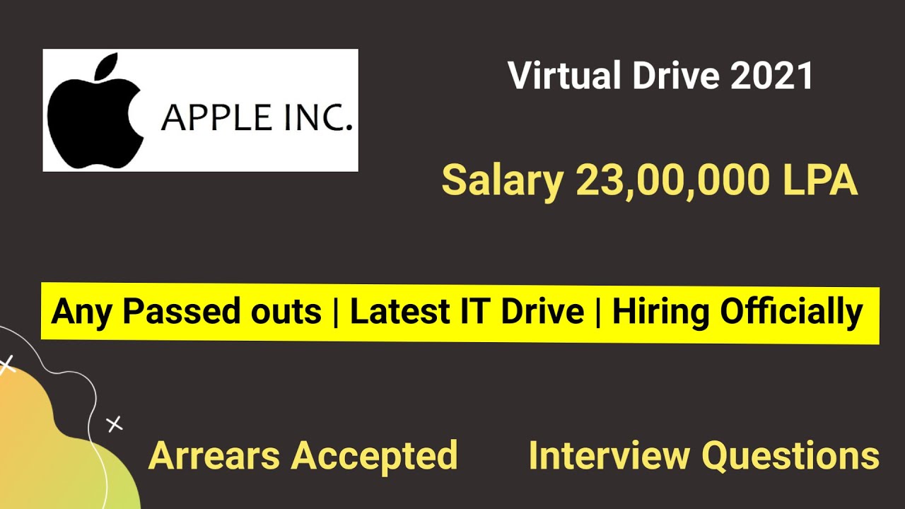 Apple Virtual Recruitment Apple Jobs Any Passed outs Hiring Officially Salary 23,00,000