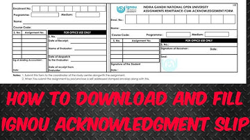 How to fill ignou acknowledgment slip? Ignou submission slip kaise fillup karna hai?