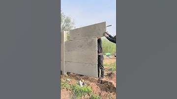 This is the process of installing a concrete fence #shorts