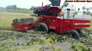 4Wd Harvester Work On Fiel Mahindra Arjun Novo 755 Di And Balkar Harvester