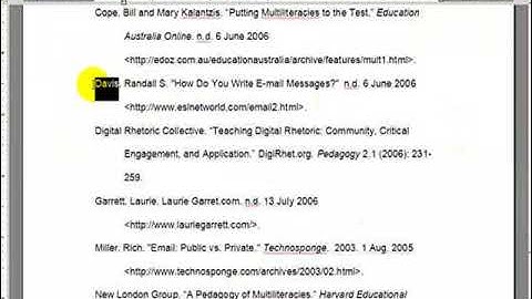 In Text Citations MLA style