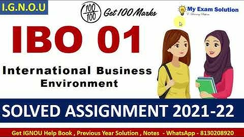 IBO 01 Solved Assignment 2021-22 | International Business Ideas | IGNOU Solved Assignment