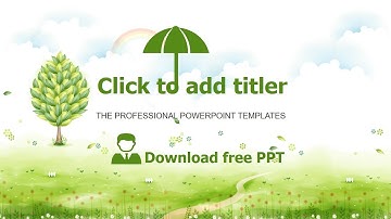 Cartoon with fresh green grass  | Template Powerpoint free download