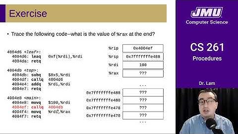 JMU CS261 14 Assembly Procedures Part 04 - Exercise
