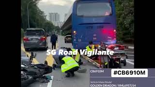 8Jan2024 Private Bus Changing Lane Without Due Care And Rear Ended Honda Adv