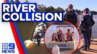 Boat sinks after collision on Sydney river | 9 News Australia