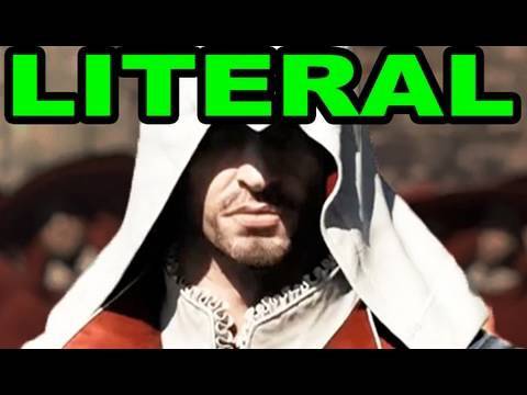 LITERAL TAILOR - bit.ly Get the mp3! - bit.ly NEW Gameplay channel! youtube.com Click-To-Tweet! tinyurl.com Pre-Order AC Brotherhood here and get a $10 game credit! bit.ly Subscribe! bit.ly iTunes Store - bit.ly Subscribe for daily TobyVlogs! bit.ly Assassin's Creed: Brotherhood. Literally. By Toby Turner. Toby Links: TOBUSCUS SHIRTS! - bit.ly Twitter: www.twitter.com Facebook Fan: www.facebook.com Blog: www.tobyturner.com The lyrics, as transcribed by JigSawPuppet on fxp.co.il Stargate, UbiSoft, SPARKLE A white matrix picks a date then faaaaaaaade. and people say Rome wasn't built in a dayyyyy - AH BLOOM TRANSITION The birds get the hell out of there. Because they know something's going down Is he gonna die? No, it's a medium shot. Pan, zoom, and slow-mo means he's the target. Mysterious hooded man watches (from a distance) Take a second to look awesome Time to go. Walk in slow-motion So you still look awesome. Guard just saw you, And he's gonna shot you. But don't mind him Just keep looking awesome. That shadow will take care of him WHITE! Guard says "Stop!" Just kill him with your awesome The other got it by an arrow so you're good. PART THE RED SEA Hopefully those guards have good armor No, they don't. Maybe they do They don't. Now act like you didn't do it. They're not buying it... Target comes out of his shelter He's distracted by a feather. He's like, "SHOOT ME!" He likes feathers. He looks up when he remembers Ooh, I LOVE birds! Nod at the bird and PEOPLE DIE <b>...</b>