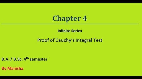 Seq. & Series | Proof of Cauchy