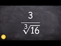 Learn how to rationalize the denominator of a cube root