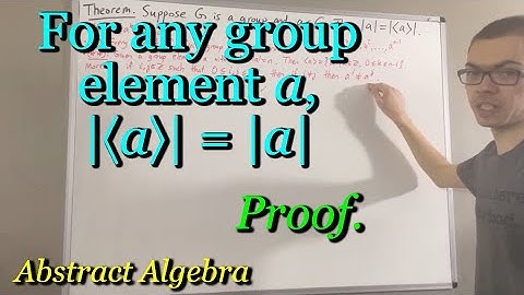 Prove that |⟨a⟩| = |a| for any group element a (ILIEKMATHPHYSICS)