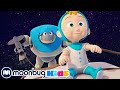 Washing Machine - Kids Video Subtitles | Arpo the Robot | Cartoons for Kids | Moonbug Literacy