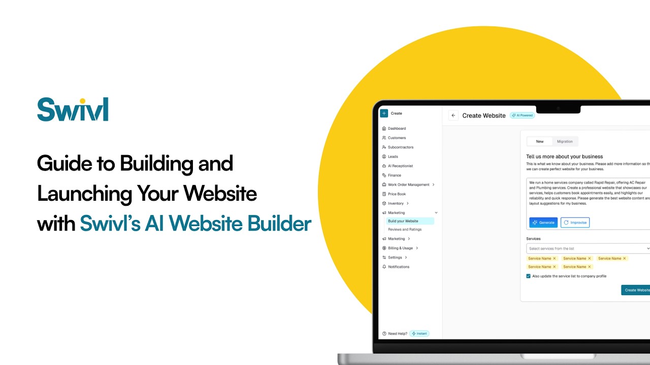 How to Build a Website for Your Trade Business with AI | Swivl Website Builder