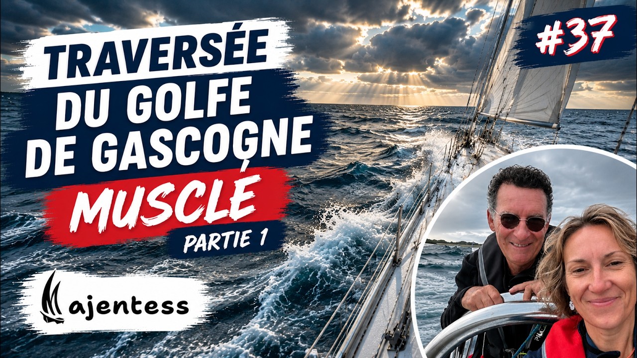 ⁣3 jours à 30 nœuds au près pour traverser le Golfe de Gascogne ! Cette traversée nous a épuisés.