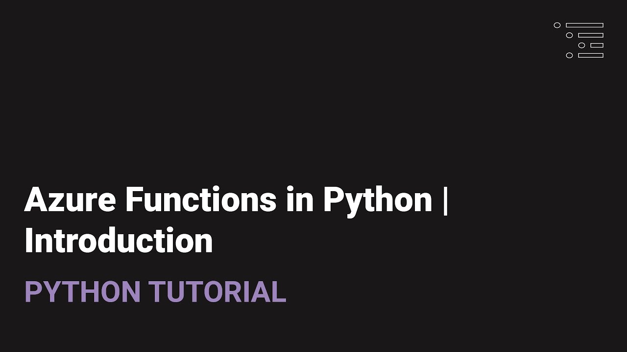Azure Functions in Python | Introduction - YouTube