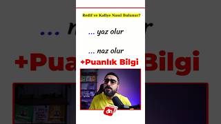 Sınav Öncesi Kafiye Ve Redifi Öğreniyoruz