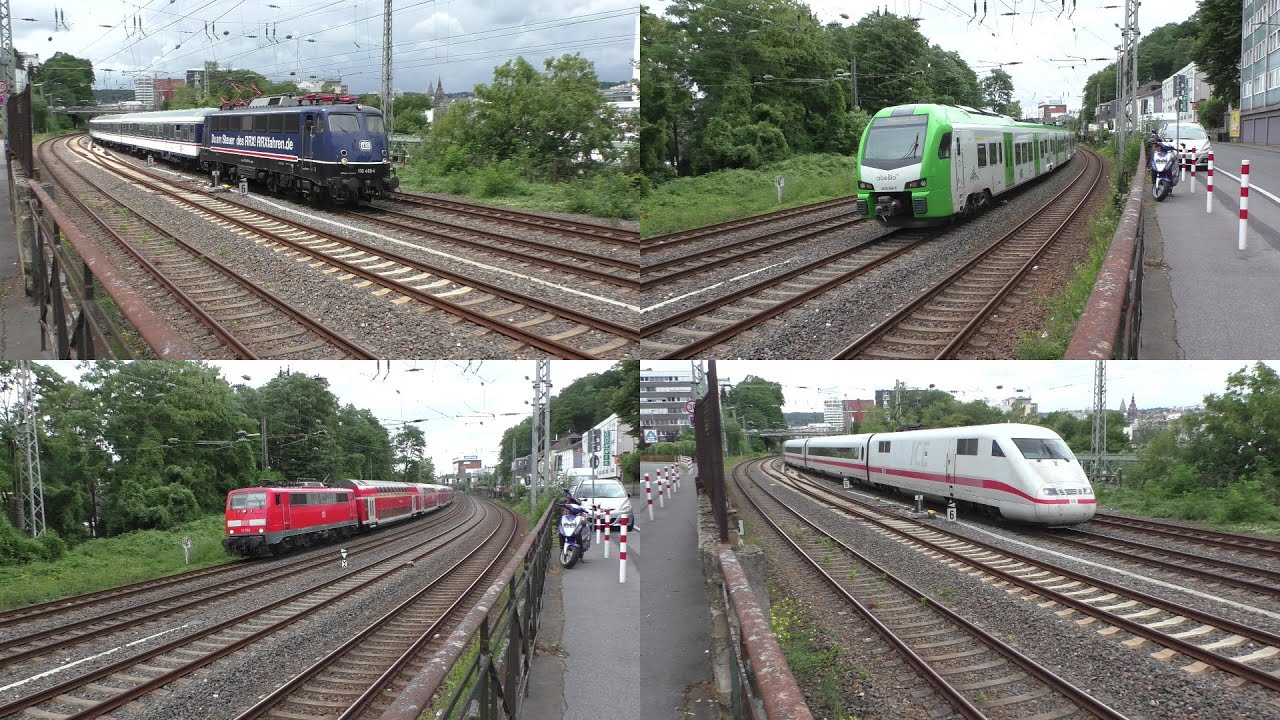 Bahnverkehr an der Wolkenburg(Straße) mit Br 110 + n-Wagen, FLIRT 3XL, Br 111, ICE 1&2, Talent2 uvm.