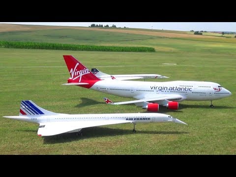 UNBELIEVABLE RC FLIGHT COMBO BOEING 747 AND 2X CONCORDE AIR