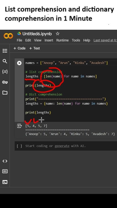 Find lengths of string using comprehension in python #coding # ...