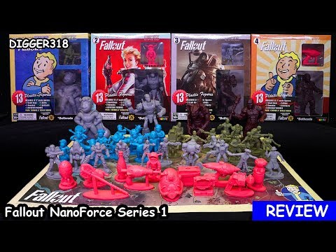Fallout Nanoforce Toynk Series 1 Army Builder Figure Box Set of 4 Toy Review 4K