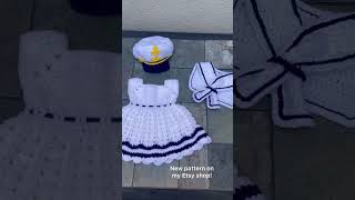 Sailor Baby Girl Set #crochet #diy #sailor #babygirl #crochet