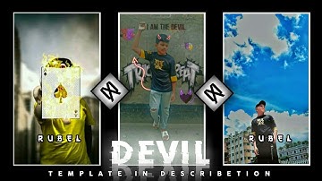DEVIL Cap Cut  Templet ||cap cut templete|attitude xml|video editing tutorial |#capcut
