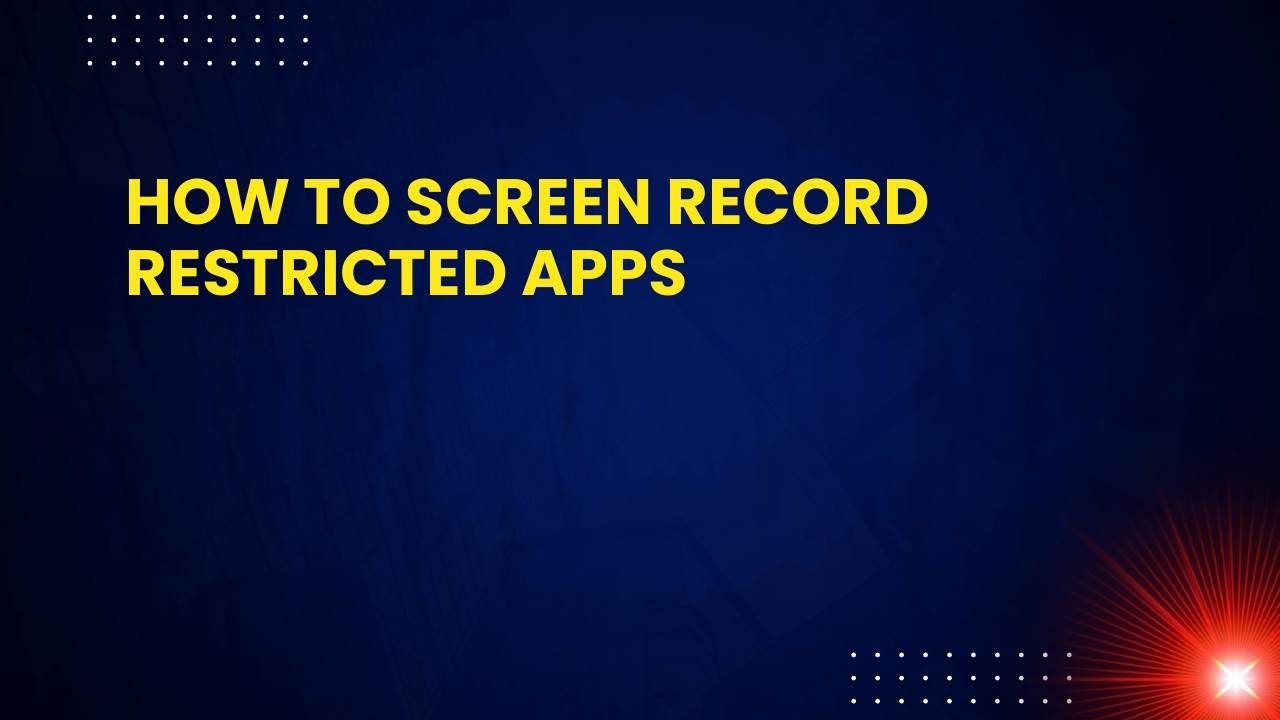 How to Screen Record Restricted Apps - YouTube