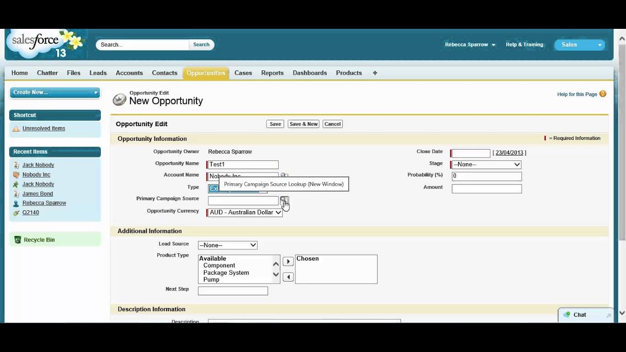 Creating an Account contact and opportunity in Salesforce ...