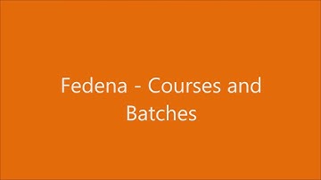 Fedena - Setting courses and batches
