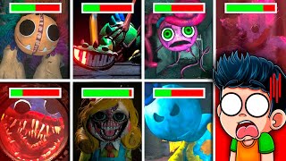 Thumbnail for Poppy Playtime Chapter 1, 2, 3, 4 – Todas las MUERTES con BARRA DE VIDA | JONDRES GC REACCIONA