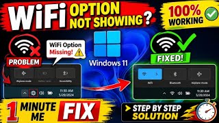 WiFi Option Not Showing in Windows 11 | WiFi Adapter Missing Fix | 100% Working Solution