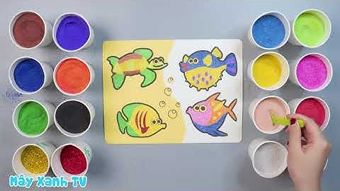 Tô Tranh Cát Rùa Biển Và 3 Bạn Cá Đại Dương - Sand Painting Turtle And  Ocean Fishs (Mây Xanh TV)