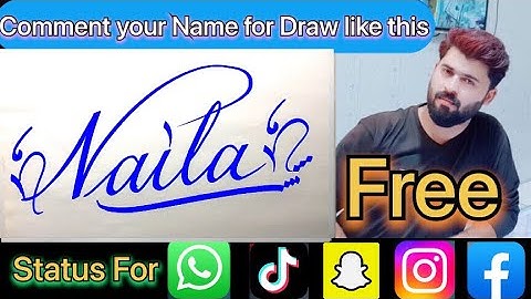 Naila Name Signature Calligraphy Status | How to Cursive write with cut Marker #naila @naila