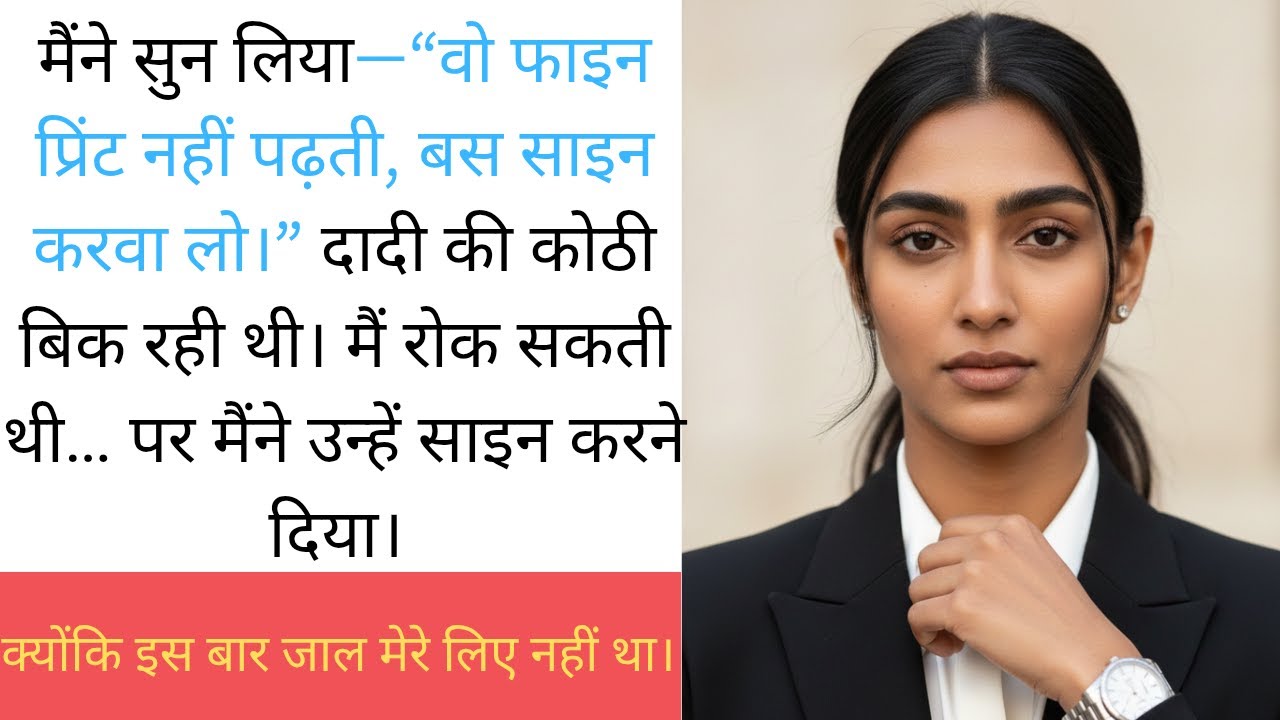 पापा ने कहा “ये फाइन प्रिंट नहीं पढ़ती”… फिर मैंने उनसे ही साइन करवा लिया! | दादी की कोठी का खेल