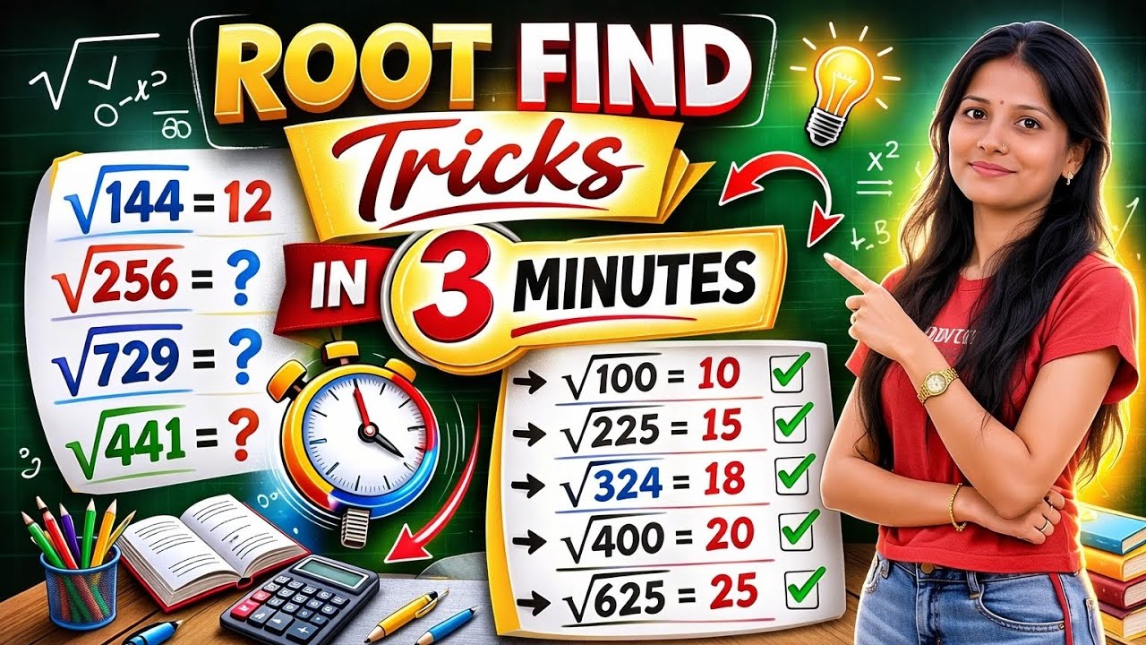 Root Find Tricks in 3 Minutes | Square Root Easy Method | Maths Shortcut 🔥