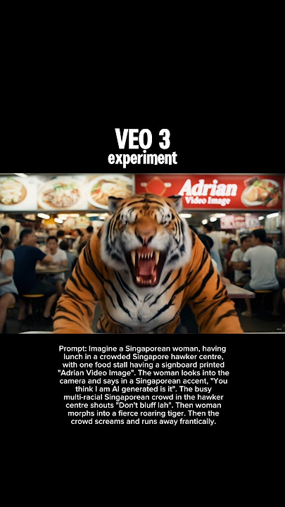 🐯 Google VEO 3 AI video generator experiment! Sneaking in my brand name  and morphing.