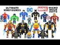 Ultimate Batman Iron Man Superman Hulk Spider-Man Cap & Micro Mech Suits UnOfficial LEGO Set