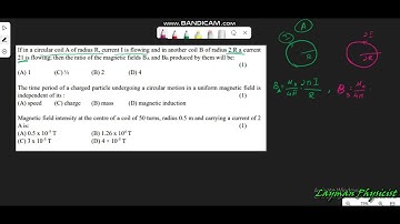 If in a circular coil A of radius R, current I is flowing and in another coil B of radius 2 R a curr