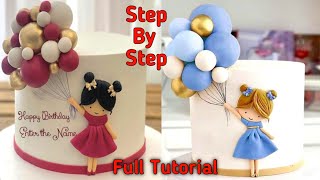 Birthday Cake Design For Cute Girl Kid | Baby Girl Balloon Cake | Seller FactG