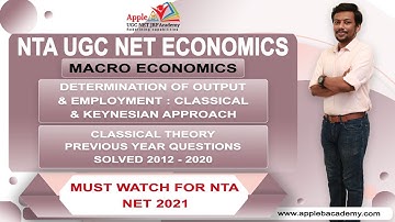 CLASSICAL THEORY | PREVIOUS YEAR QUESTIONS SOLVED 2012-20 | NTA UGC NET ECONOMICS | APPLE B ACADEMY