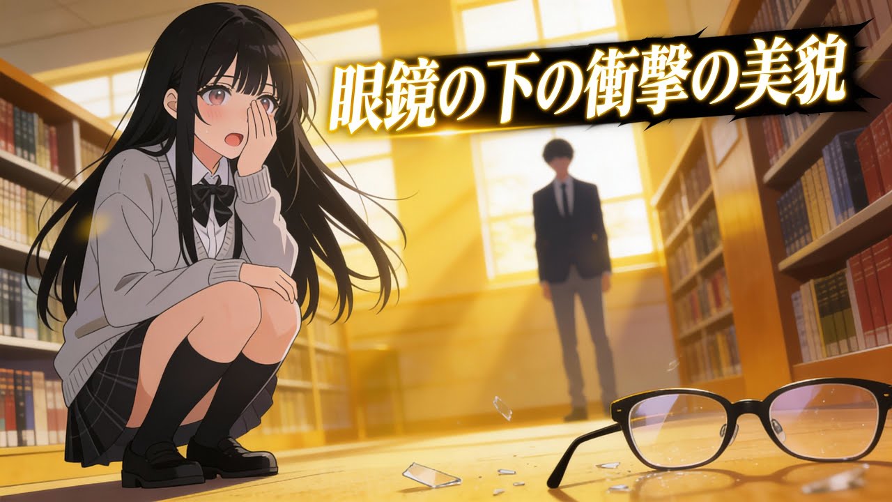 【衝撃】地味な図書委員の眼鏡を外したら…想像を絶する美少女だった - YouTube